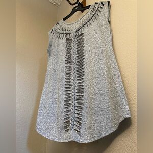 Dex Heather Gray Cut-Out Tank Top